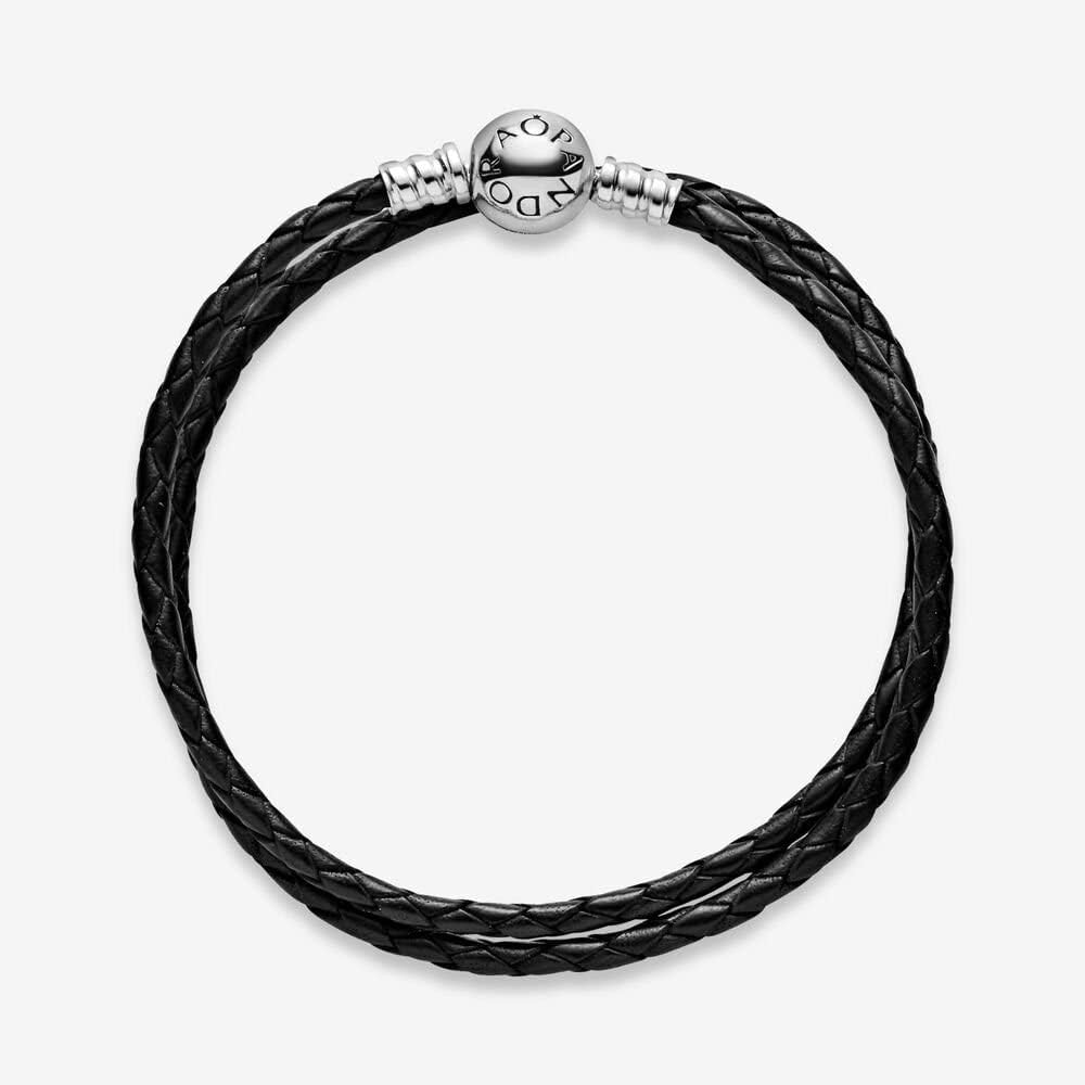 Elegant Black Leather Bracelet