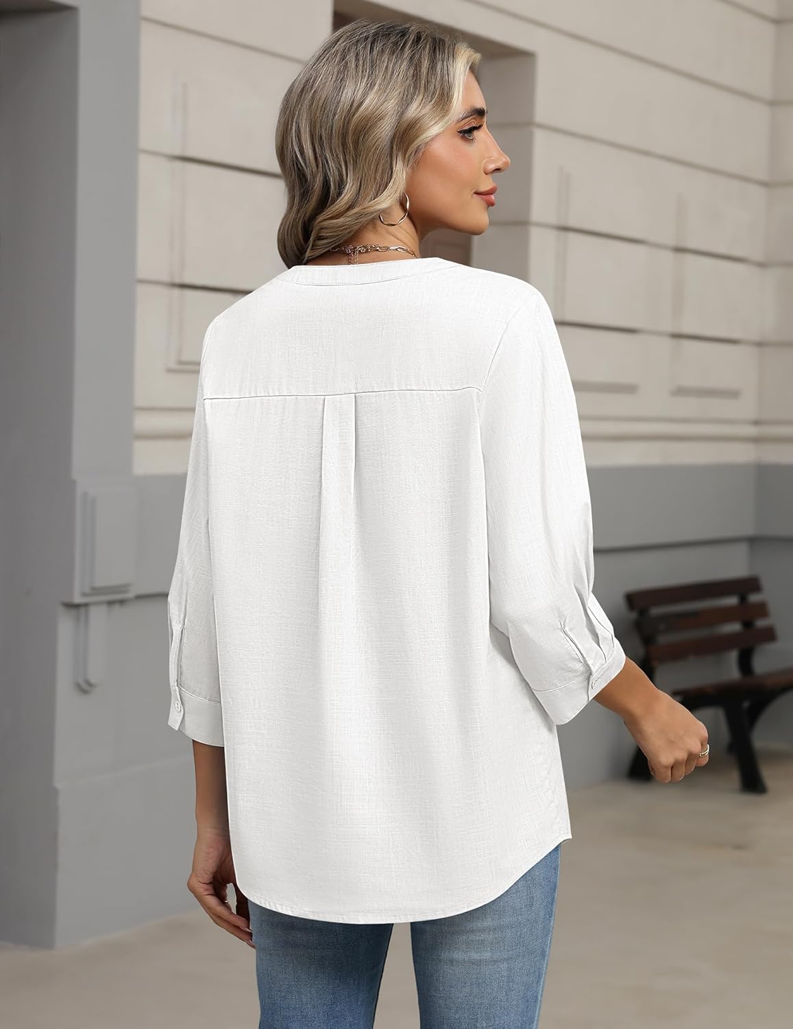 Chic Linen V-Neck Blouse