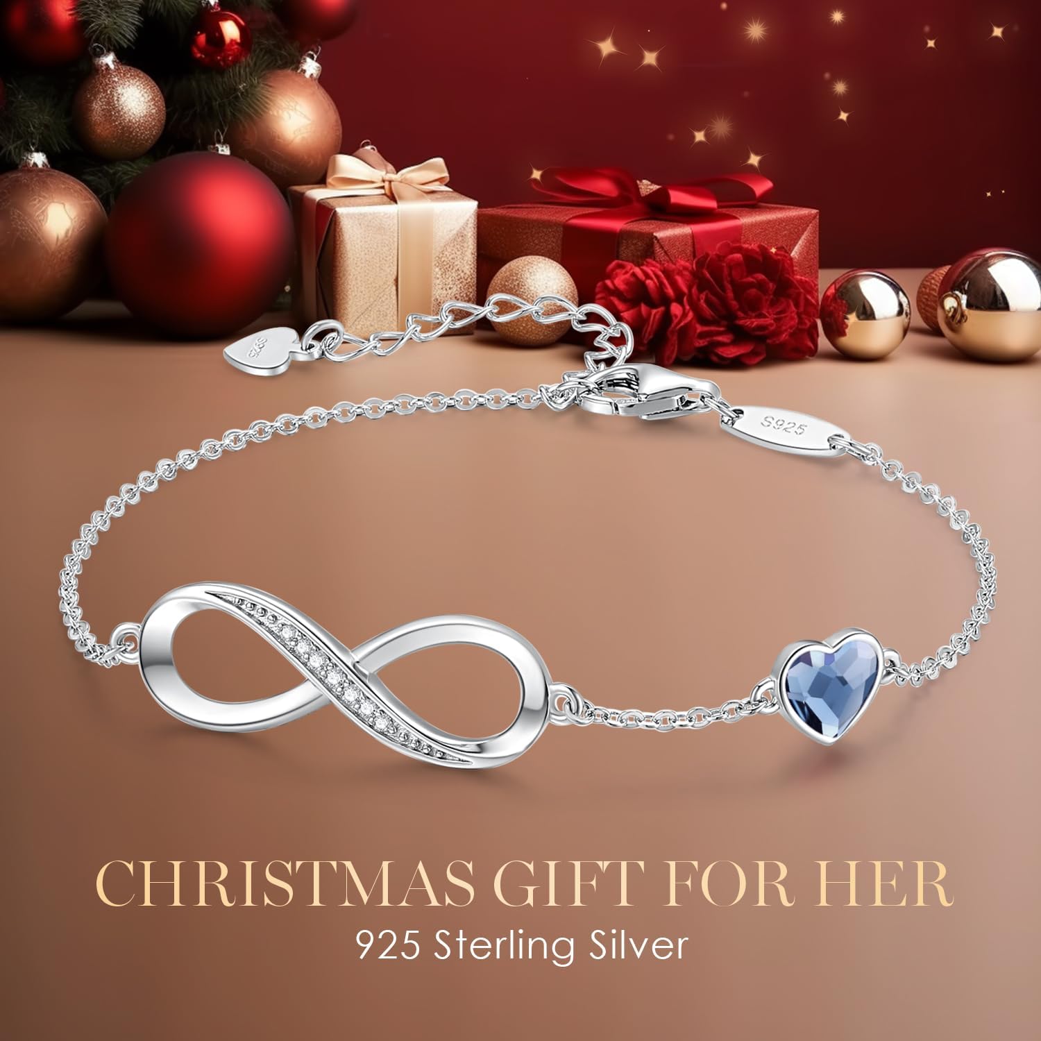 Infinity Heart Birthstone Bracelet