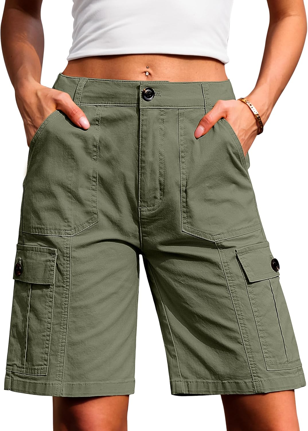 Eddoyee Women's Cargo Shorts