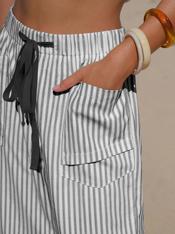 Comfy Striped Capri Pants