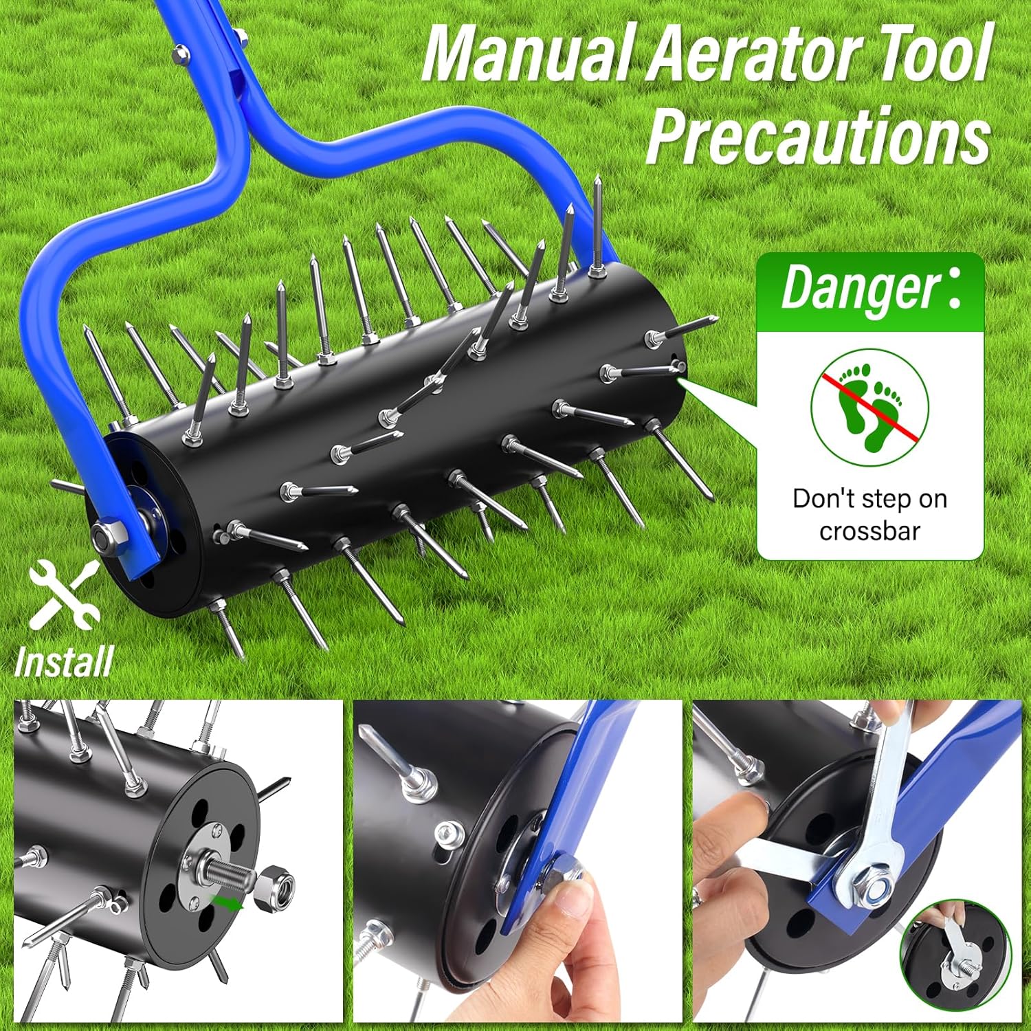 Effortless Lawn Spike Roller