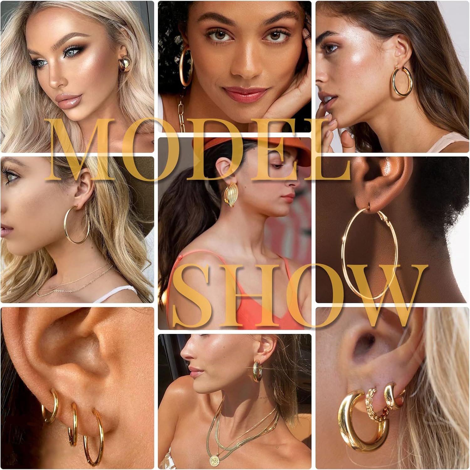 Chic Gold Hoop Earrings Set