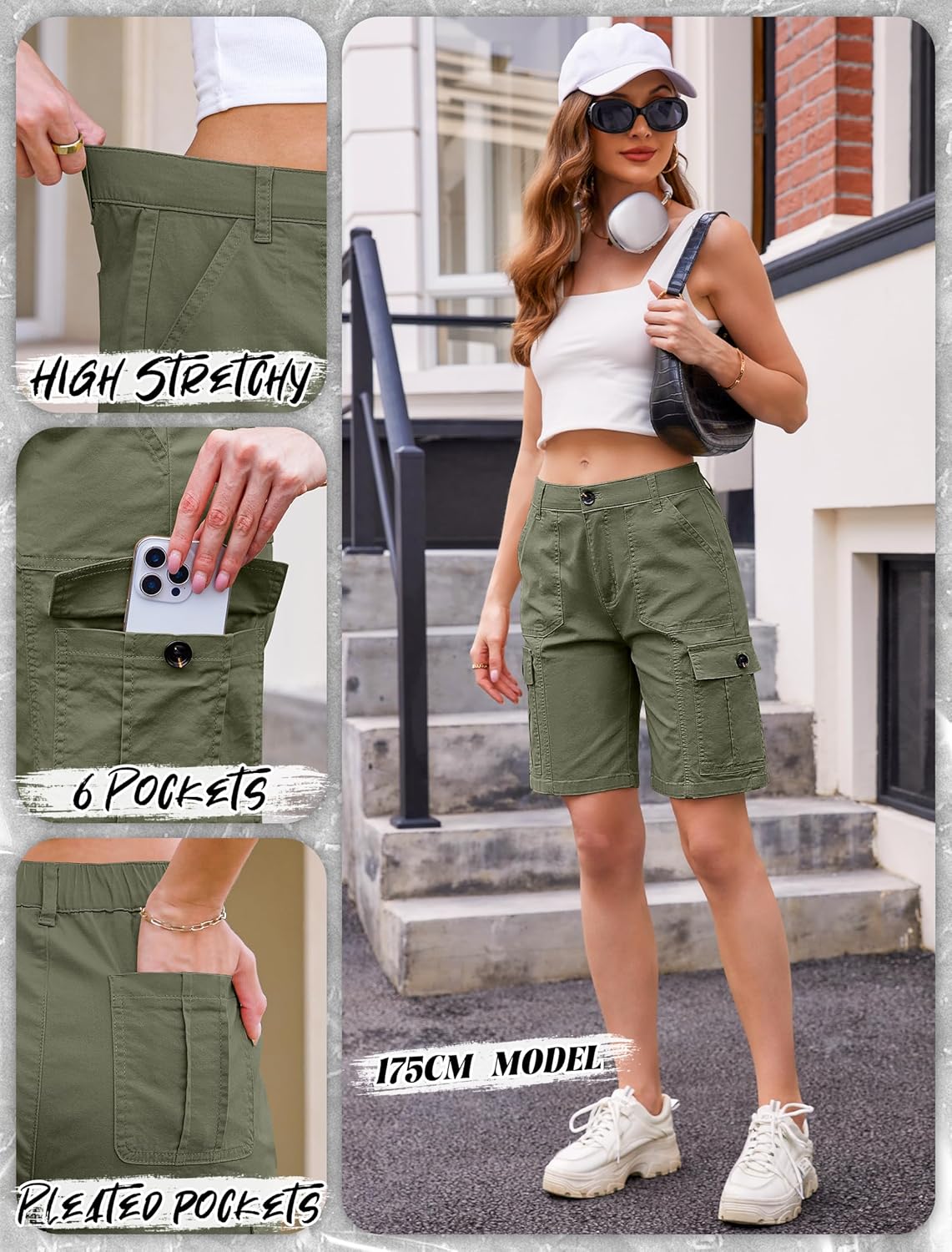 Eddoyee Women's Cargo Shorts