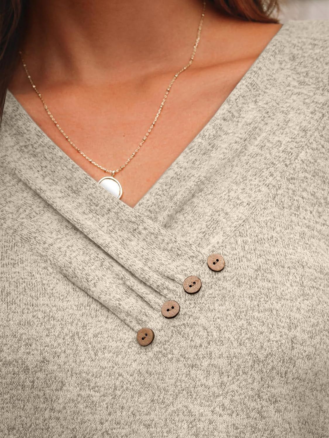Chic V-Neck Button Blouse