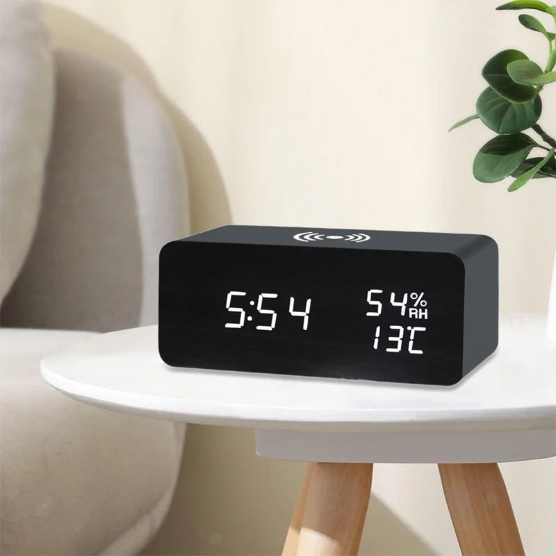 Sleek Wooden Alarm Clock