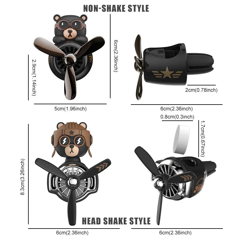 Pilot Bear Air Freshener Clip