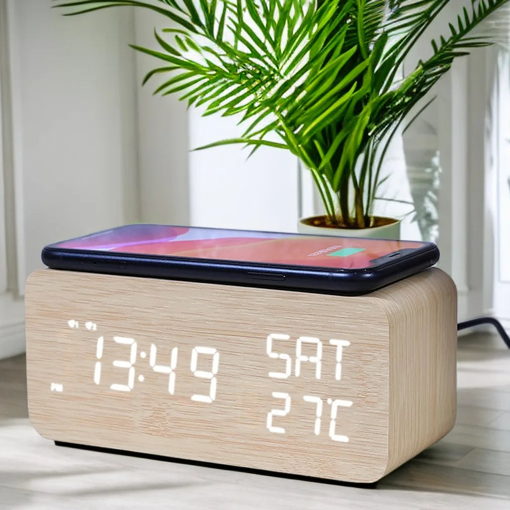 Sleek Wooden Alarm Clock